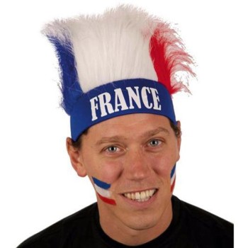 Bandeau France avec cheveux tricolores