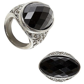 Bague gothique diamant noir