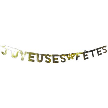 Guirlande "Joyeuses Fêtes" or