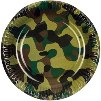 6 assiettes camouflage