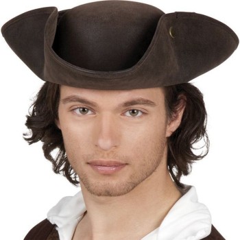 Tricorne marron pirate