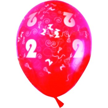 Sachet de 10 ballons chiffre 2