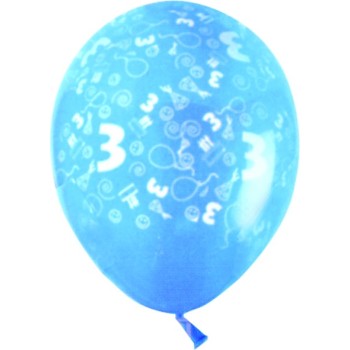 Sachet de 10 ballons chiffre 3