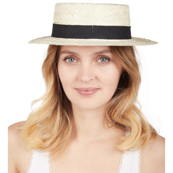 Chapeau canotier paille