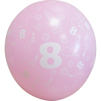 Sachet de 10 ballons chiffre 8