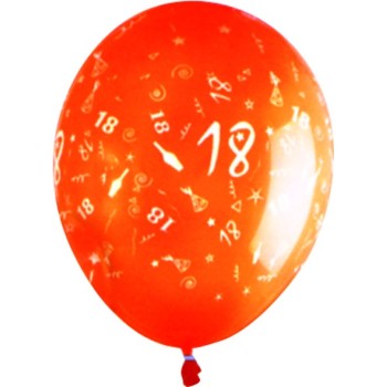 Sachet de 10 ballons chiffre 18