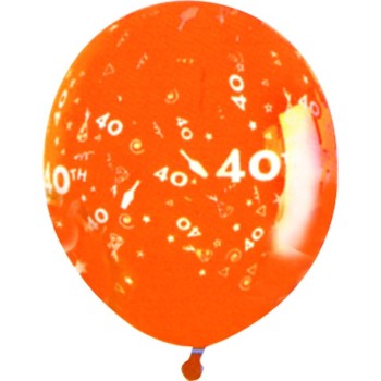 Sachet de 10 ballons chiffre 40