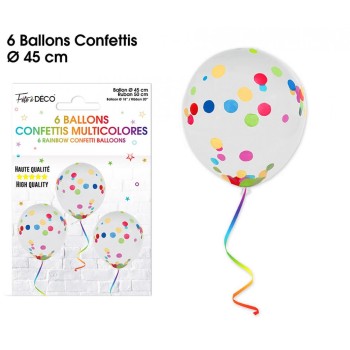 6 ballons confettis