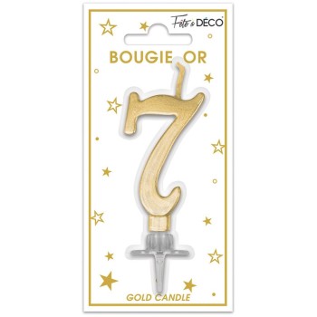 Bougie chiffre 7 or