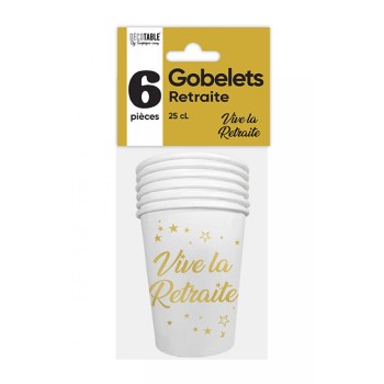 6 gobelets retraite or