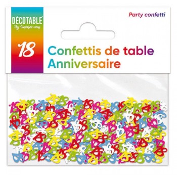 Confettis de table multicolore 18 ans