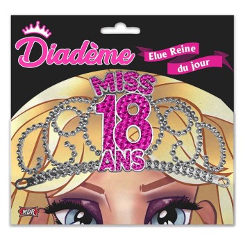 Diadème Miss 18 ans fuchsia