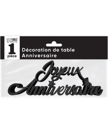 Décoration de table lettres Joyeux Anniversaire métallisée