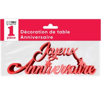 Décoration de table lettres Joyeux Anniversaire métallisée