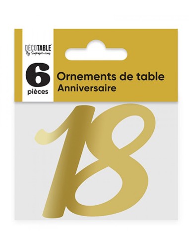 6 ornements de table 18 ans or