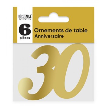 6 ornements de table 30 ans or