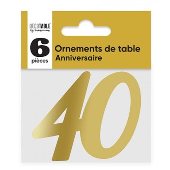 6 ornements de table 40 ans or