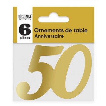 6 ornements de table 50 ans or