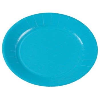 10 assiettes 23cm turquoise