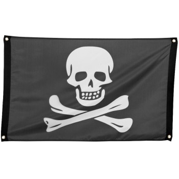 Drapeau pirate noir tête de mort