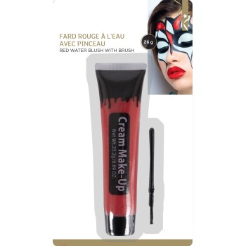 Crème maquillage rouge avec pinceau