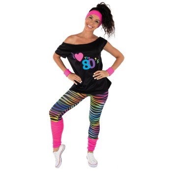 Set legging années 80 fluo