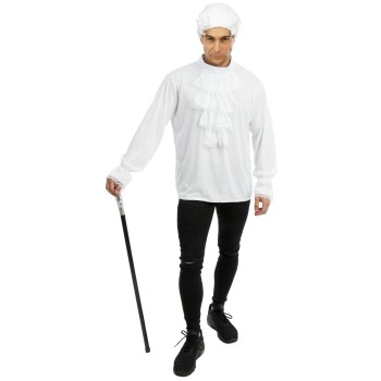 Chemise à jabot blanc