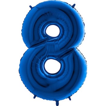 Ballon chiffre 8 géant bleu