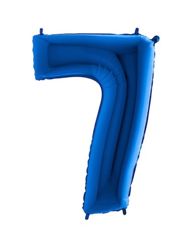 Ballon chiffre 7 géant bleu