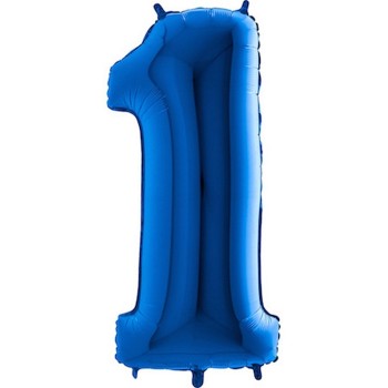 Ballon chiffre 1 géant bleu