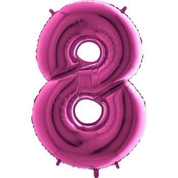 Ballon chiffre 8 géant fuchsia