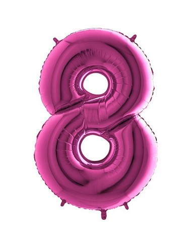 Ballon chiffre 8 géant fuchsia