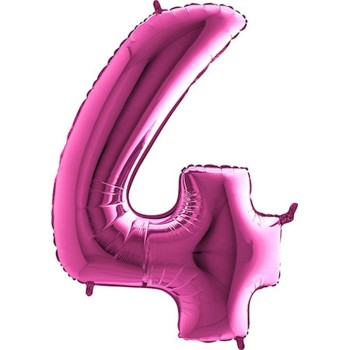 Ballon chiffre 4 géant fuchsia