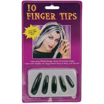 10 faux ongles noirs sorcière