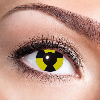 Lentilles radioactive jaune et noir