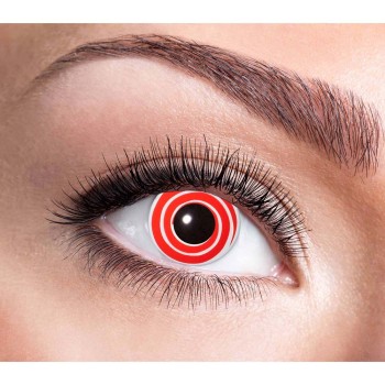 Lentilles spirales rouge poupée Saw