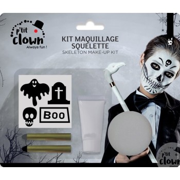 Kit maquillage squelette avec stickers