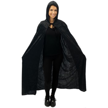 Cape velours noire avec capuche