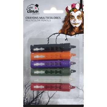 6 crayons rétractable maquillage Halloween