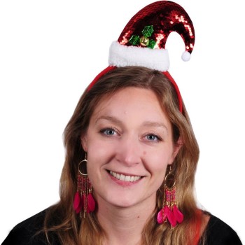 Serre-tête bonnet de Noël à sequins