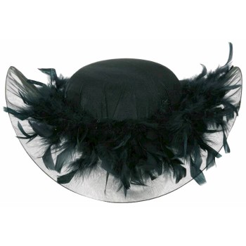 Chapeau femme avec plumes noires