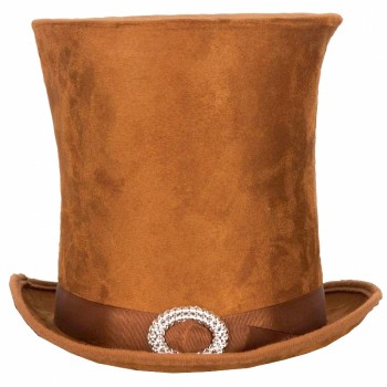 Chapeau haut de forme marron