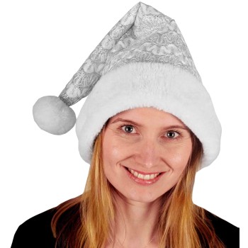 Bonnet de Noël argent brillant