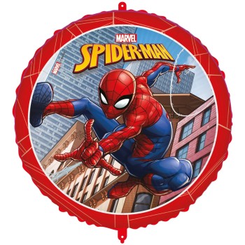 Ballon rond avec Spiderman de Marvel gonflage air/hélium