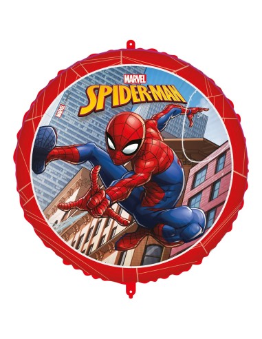 Ballon rond avec Spiderman de Marvel gonflage air/hélium