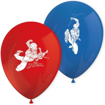 8 ballons avec Spiderman de Marvel gonflage air/hélium