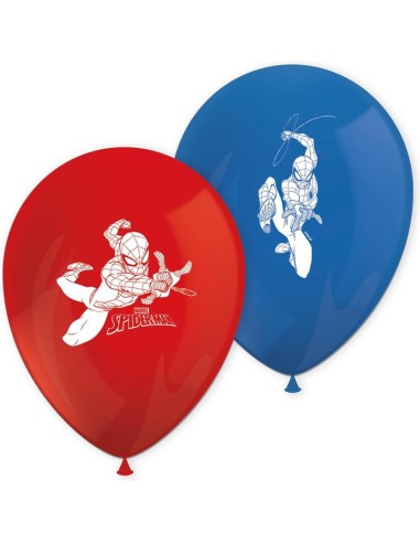 8 ballons avec Spiderman de Marvel gonflage air/hélium