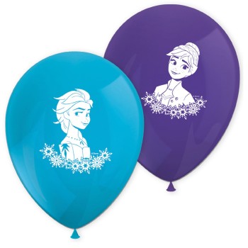 8 ballons La Reine des Neiges gonflage air/hélium