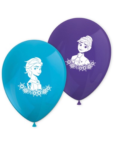 8 ballons La Reine des Neiges gonflage air/hélium