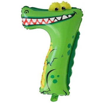 Ballon en forme de chiffre 7 et crocodile pour anniversaire